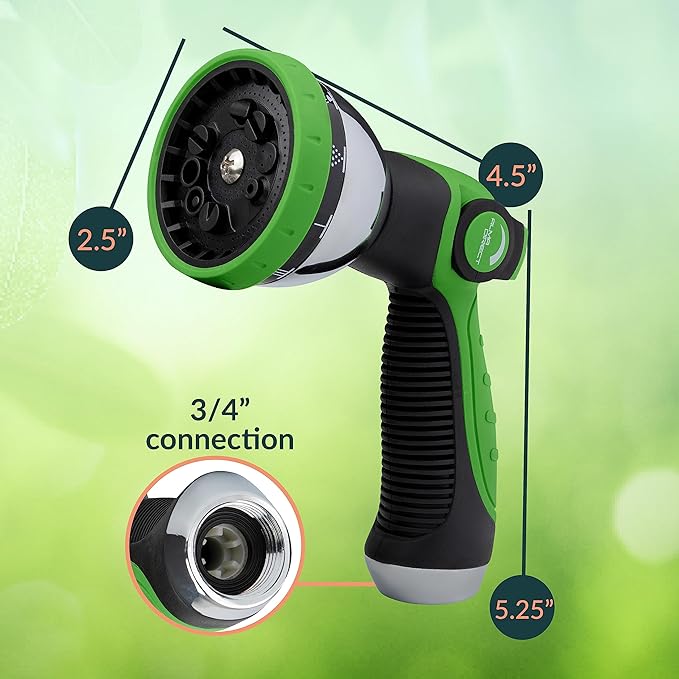 ALMA Garden Hose Nozzle Sprayer with Thumb Control On Off Valve - 10 Spray Pattern Garden Hose Sprayer Nozzle - Perfect Water Hose Nozzle for Outdoor