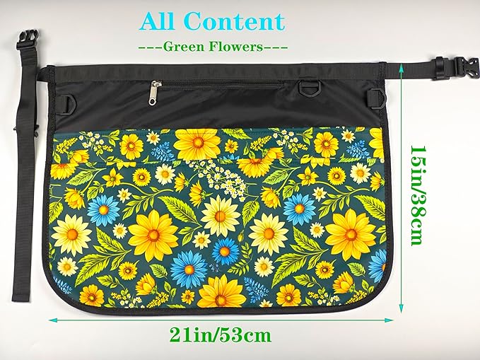 Garden Apron for Women with 7 Pocket,Half Florist Apron Harvesting Apron