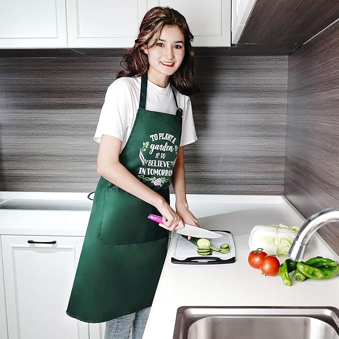 Funny Garden Aprons for Women, Gardening Gifts for Gardeners, Waterproof Kitchen Apron for Cooking Baking, Birthday Housewarming Gifts for Wife Florist Mom Sister Grandma