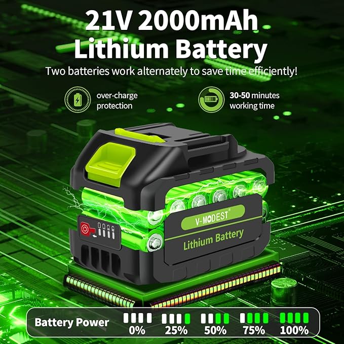 Cordless Stick Water Transfer Pump, Battery Powered Portable Stick Utility Pump with 2x2000mAh 21V Battery，720GPH, 33FT Head，3/4" Outlet for Gardens, Ponds, Boats, RVs, Underground Garages