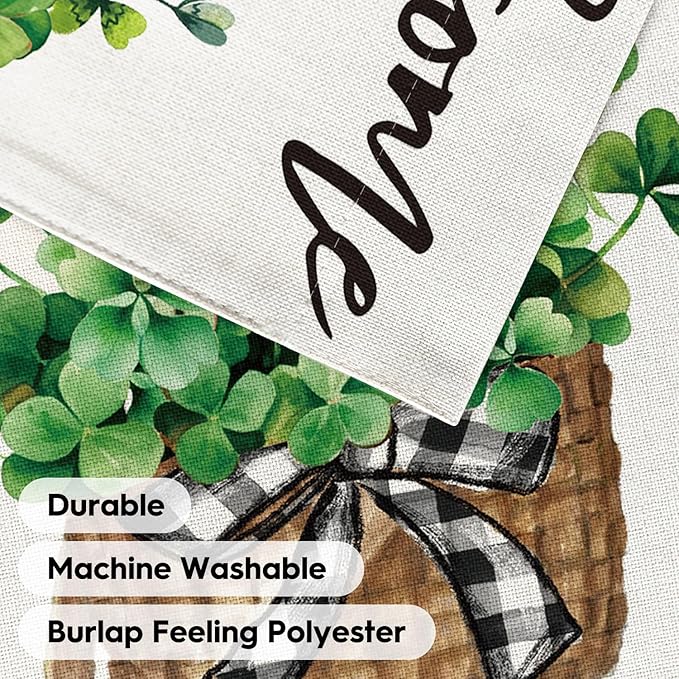 AVOIN colorlife St Patricks Day House Flag 28x40 Inch Double Sided Outside, Lucky Shamrocks Clovers Welcome Yard Outdoor Decoration