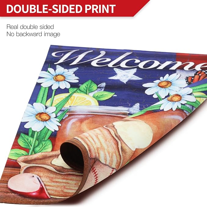 Anley Double Sided Premium Garden Flag, American Summer Welcome Watermelon Cake Decorative Garden Flags for Home Decor - Weather Resistant & Double Stitched Yard Flags - 18 x 12.5 Inch