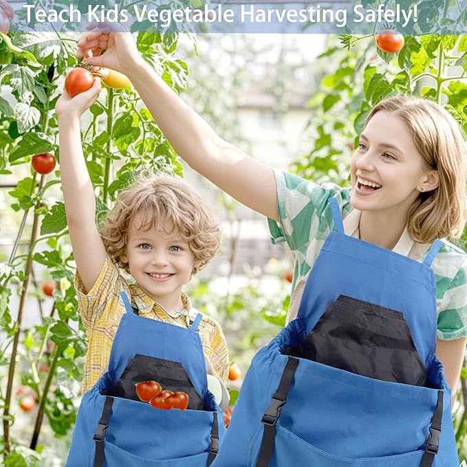 Gardening Apron for Women, Garden Aprons with Pockets, Harvest Apron for Fruit Vegetables, Gardening Gifts For Women