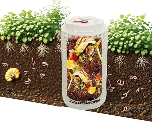 Inground Worm Farm Compost Bin Outdoor with Time Pointer for Composting System Decomposing Kitchen Waste and Raised Garden Beds (One Middle)