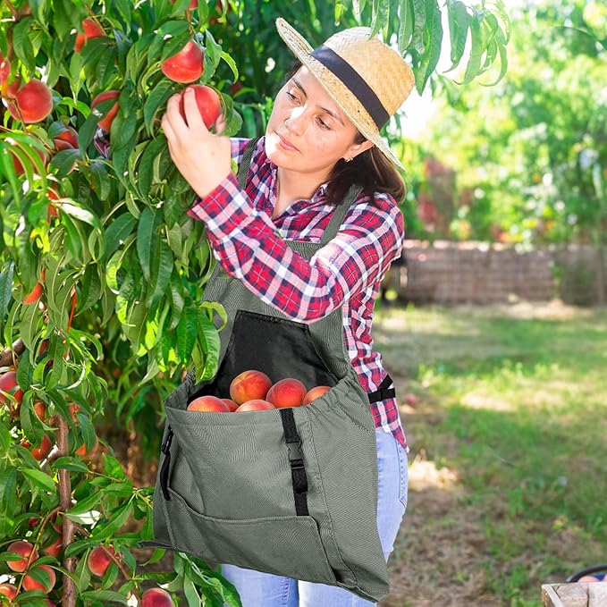 Gardening Apron, Garden Apron with Pockets for Women and Men, Farm Apron for Harvesting Picking Weeding