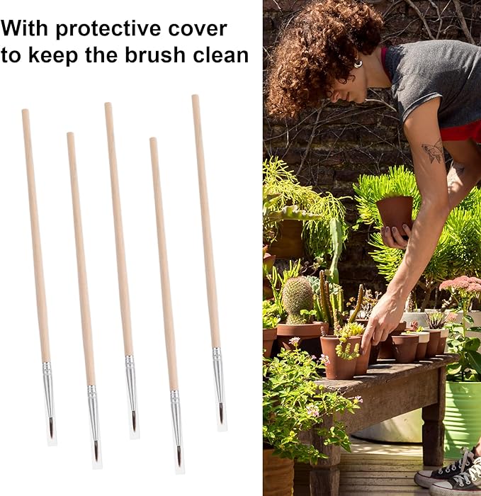 15pcs Pollination Brush, Wooden Plant Pollinating Brush Pollinator Brushes Tool for Increasing Fruit Yield Indoor Hydroponic Plants Greenhouse Garden