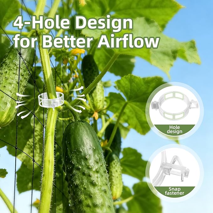 600Pcs Tomato Clips, Plant Clips Plastic Trellis Clips Garden Plant Clips for Tomatoes, Cucumbers, Vines, Reusable Garden Clips to Make Plants Grow Upright, Indoor Outdoor Gardening Supplies