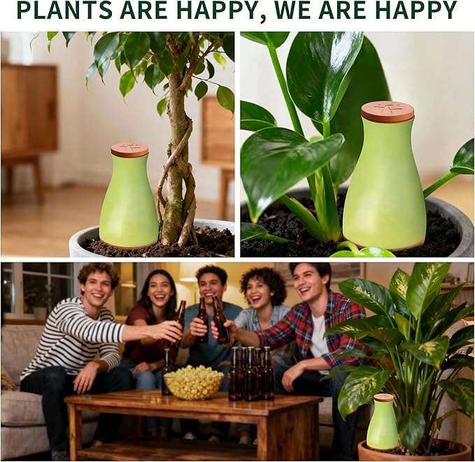 16 oz Drip Irrigation Stakes, Large Plant Watering Globes, Olla Pots Plant Watering Devices, Self Watering Planter Insert, Watering Spikes for Outdoor Indoor Everyday Vacation Use, 4-Pack