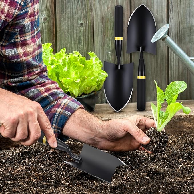 20 Pcs Garden Trowel Heavy Duty Garden Hand Shovel Tool Carbon Steel Trowel for Camping Digging Metal Hand Shovel Spade with Resin Handle for Lawn Yard Farm Home Shop Planting (3.23 Inch)