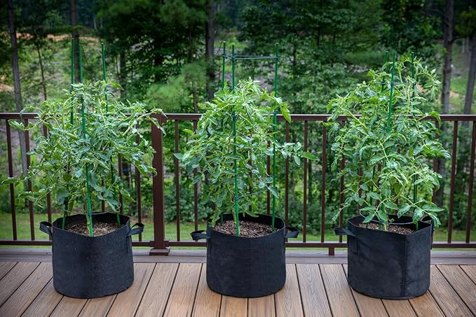 Gardzen 10-Pack 25 Gallon Grow Bags, 300G Thickened Aeration Fabric Pots with Handles, Heavy Duty Cloth Pots for Plants