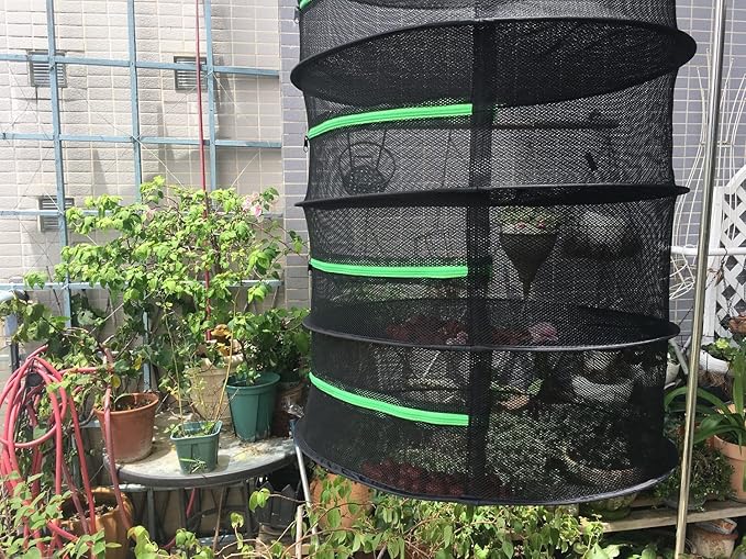 XXL Herb Drying Rack,Drying Rack Herbs for Plant Bud Seed,Plant Racks for Weed,8 Layer Mesh Hanging Plant Dry,Herb Dry Net,for Garden Outdoor Bud Tea,Mesh Cage Frame with Green Zipper Opening