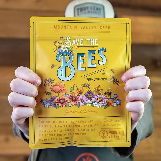 Wildflower Seeds Bulk, 2 Oz. 80,000+ Seeds – Save the Bees Mix with 19 Non-GMO Varieties – Bee Friendly & Pollinator Wildflower Seed for Planting