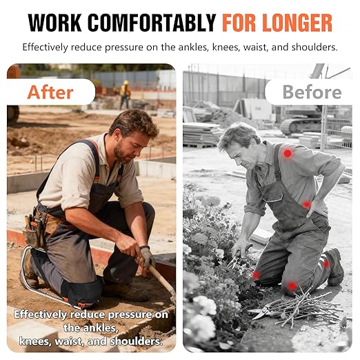 Professional Knee Pads for Men and Women,Construction Knee Pads for Work with Heavy Duty Thick Foam and Gel Cushioning for Gardening,Farms,Tiling Flooring and Cleaning ,Knee Protection, Ankle Support