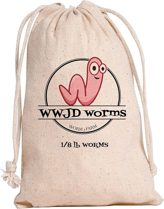 Red Wigglers Composting Worms - 1/8lb Red Worms for Composting - Use on Worm Castings for Plants, Garden, Worm Farm & Compost Starter, Easy to Manage