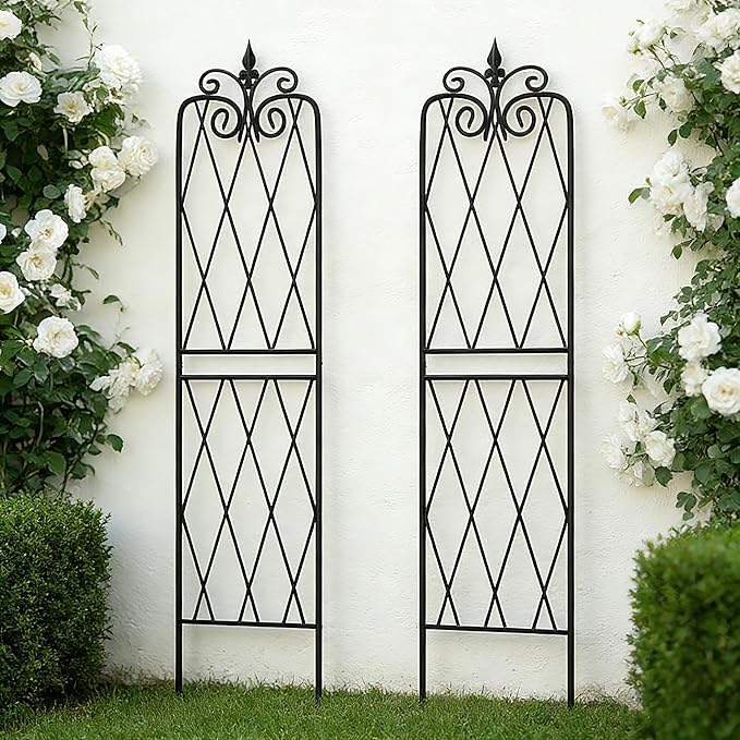 2 Pack 71" H x15 W Trellis,Black Garden Trellis for Climbing Plants Outdoor Metal Frame Sturdy Trellis for Rose
