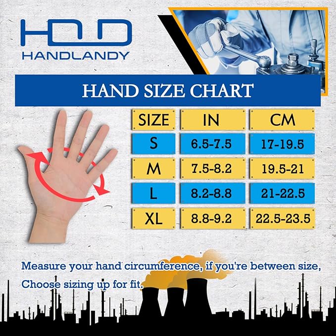 HANDLANDY Work Gloves for Men & Women, Utility Mechanic Working Gloves Touch Screen, Flexible Gardening Gloves for Yard