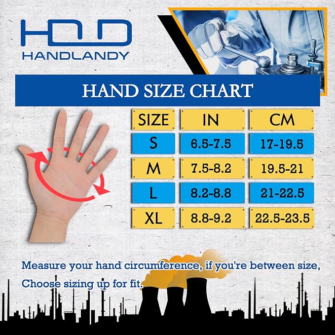 HANDLANDY Work Gloves for Men & Women, Utility Mechanic Working Gloves Touch Screen, Flexible Gardening Gloves for Yard