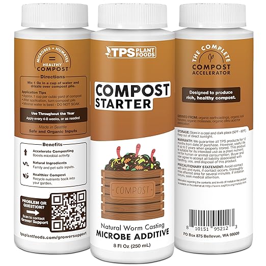 Compost Starter & Compost Accelerator for Bins, Tumblers & Garden Compost 8 oz (250mL)
