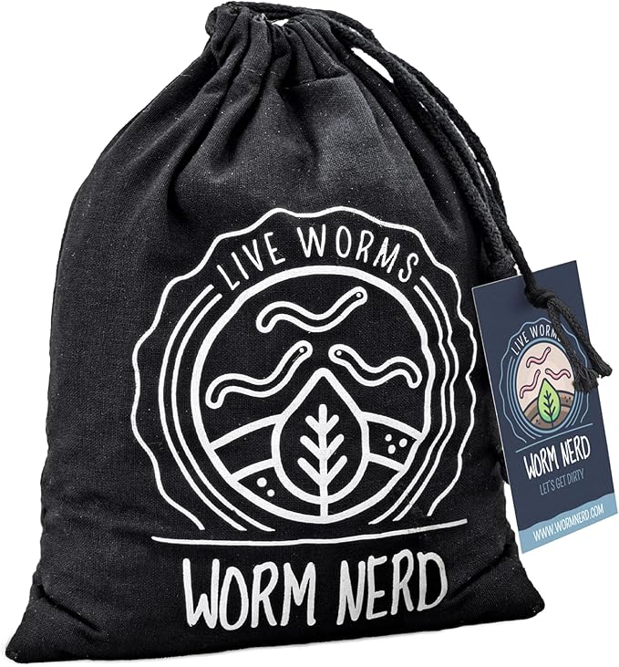 Worm Nerd Composting Worms – Live Red Wriggler Compost Worms Mix – Sustainable Compost Worms Live for Organic Materials - Worm Composting Set for Better Soil Structure 250 Worms *CANNOT SHIP TO HAWAII