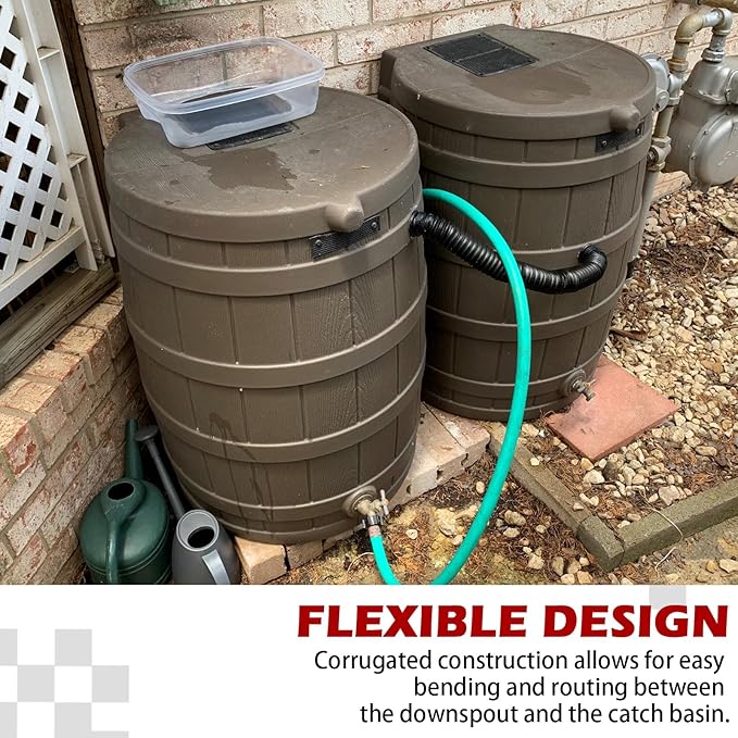 Rainwater bucket hose connector kit connects 2 rainwater buckets to store more rainwater for outdoor activities in the home garden, with hole saw and gasket
