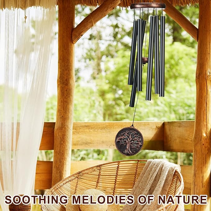 Wind Chimes for Outside, Vintage Tree of Life Deep Tone Wind Chime Outdoor Clearance, Memorial/Festivals/Birthday Gift for Mom Dad Women Grandma, Garden Porch Patio Decor (34" Tree of Life)