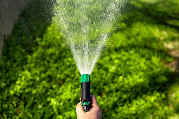 Rain Bird TRNZLADJRT Pistol Grip Rear Trigger Garden Hose Nozzle, Carbon Fiber Texture, Adjustable Spray Patterns