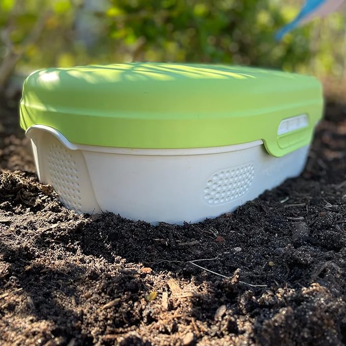 Vego Garden In-Ground Worm Composter Outdoor Farm Compost Bin 8 Gallons BPA-Free Composting System for Raised Garden Beds, Lime