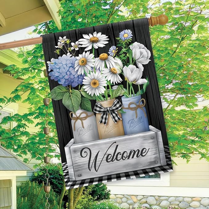 Briarwood Lane Crated Mason Jars Spring House Flag