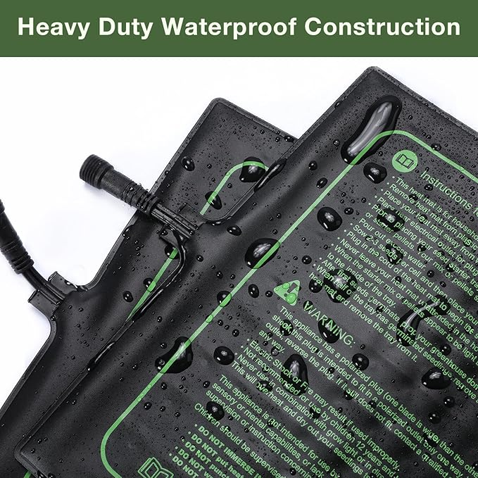 MET Certified 4 Pack Seedling Heat Mat, Seedfactor Waterproof Durable Germination Station Heat Mat, Warm Hydroponic Heating Pad for Indoor Home Gardening Seed Starter
