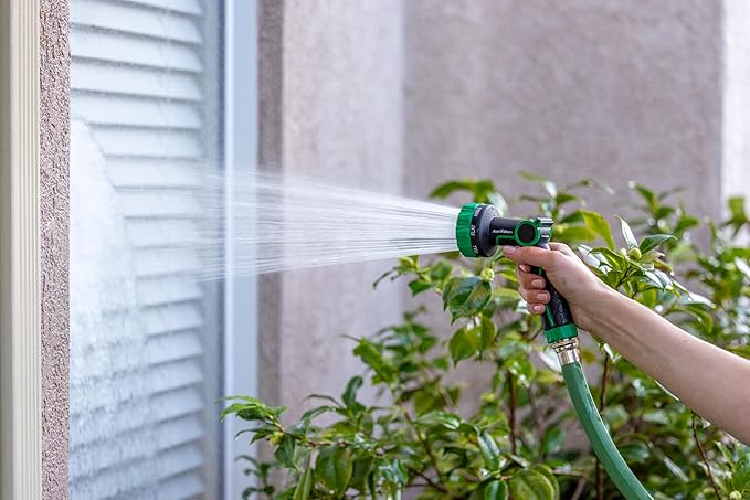 Rain Bird TCNZL8P Garden Hose Nozzle, Thumb Control, Carbon Fiber Texture, 8 Spray Patterns