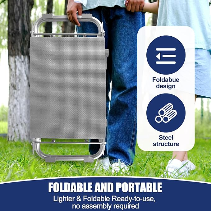 Foldable Garden Kneeler and Seat, Thicken & Widen Soft Pad for Kneeling and Sitting to Prevent Knee& Back Pain, Heavy Duty Garden Stool with 2 Large Tool Pouches, Gardening Gifts for Women Men Seniors