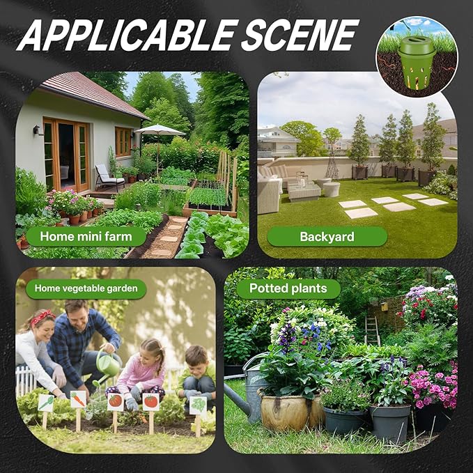 Underground Worm Composting Bin, Outdoor Mini Inground Worm Composter for Beginners, Garden Compost Bin for Garden Beds & Home Use, Worm Farm Kit for Parent, Kids (7x7x7.4Inch), Green, 1-Pack