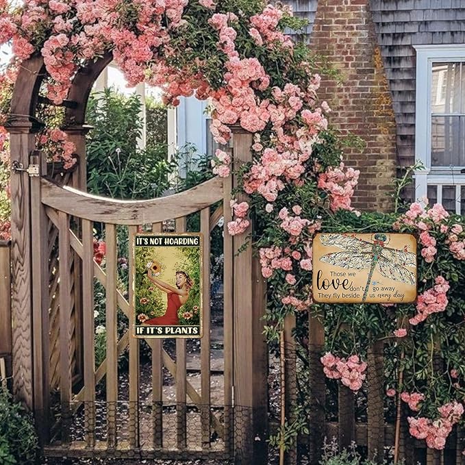 Garden Outdoor Wall Decor Plant Lover Gifts For Women Vintage Gardening Metal Tin Sign It‘S Not Hoarding If It'S Plants Signs Plant Accessories Indoor Funny Yard Decor Green House Decor 8x12 Inch