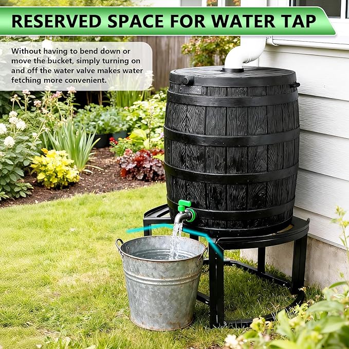 Rain Barrel Stand Heavy-Duty Stainless Steel- Fits 45/50/55 Gallon Barrel,Garden Rain Water Collection Barrel Stand.