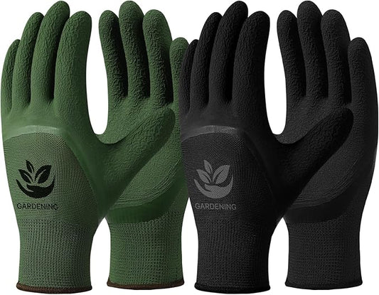 Trifabricy Garden Gloves for Women/Men - 6 Pairs Latex Gardening Gloves with Grip, Protective Work Gloves for Lawn Yard