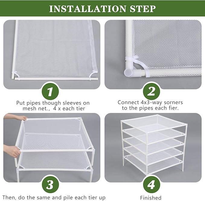 5 Layer Herb Drying Rack Drying Net Dryer Stand 23.6 x 23.6 Inch Herb Dryer Storage Rack for Fresh Herbs Flowers Tea Fruits Vegetables Plant Pasta Dry Laundry Clothes Specimens