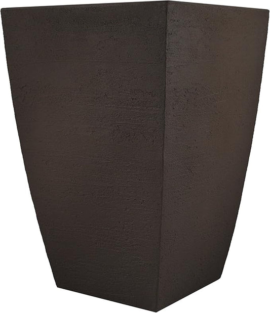 Tusco Products MSQT19ES Modern Square Garden Planter, 19-Inch, Espresso