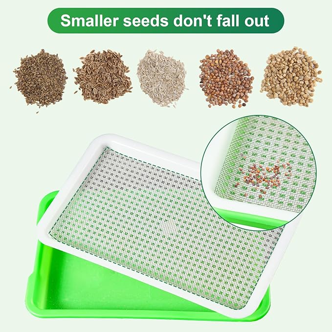 Ecmln 4 pcs Seed Sprouting Tray Mesh Mat,Seed Sprouter, Vegetable Microgreens Planting Mats 8.2" x 11.8". Fit for Plant Germination Tray,Trays NOT Included (8.2" x 11.8")