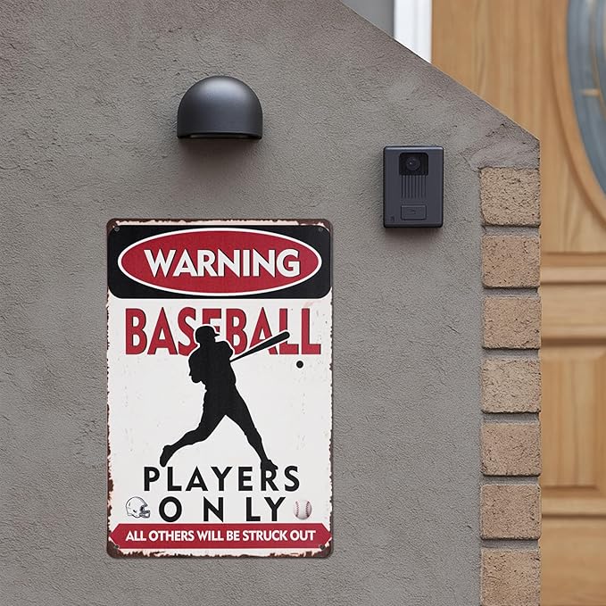 Baseball Wall Decor Sign Decorative Signs Chic Metal Signs for Boys Room Wall Decor Gift for Baseball Lovers (Color09)
