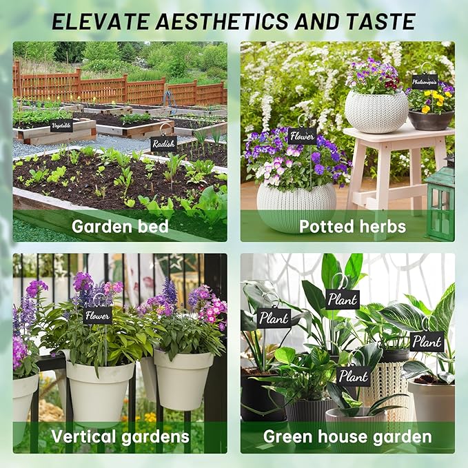 Plant Labels,24 Pcs Acrylic Plant Tags Stakes with Pen,Plant Markers,Weatherproof Garden Markers,Reusable Planting Gardening Labels,for Outdoor Garden Potted Plants,Seed,Flowers, Fruit and Vegetable