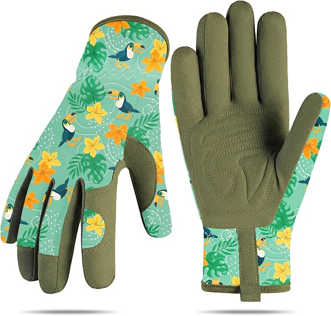 Baidast Gardening Gloves for Women, Breathable Leather Garden Gloves with Grip, Thorn Proof Work Gloves