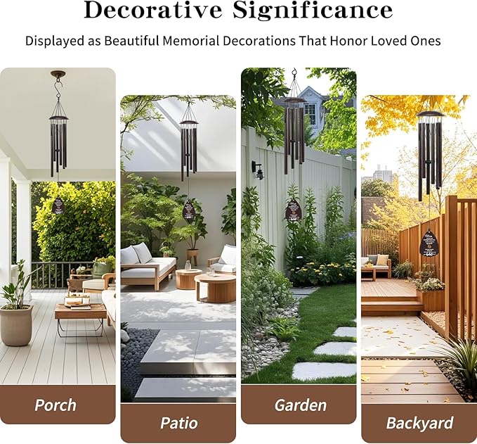 Cardinal Memorial Wind Chimes for Loss of Mother，32" Large Sympathy Windchimes for Outside Deep Tone，Best Bereavement Remembrance Memory Funeral Gifts for Loss of Loved One