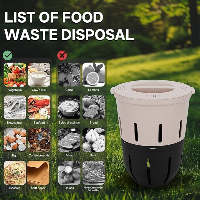 Inground Worm Composter, Outdoor Underground Worm Farm 3.3 Gallons, Garden Worm Compost Bin from Kitchen Food Waste, Black+Gray (10.7x10.7x13Inch)