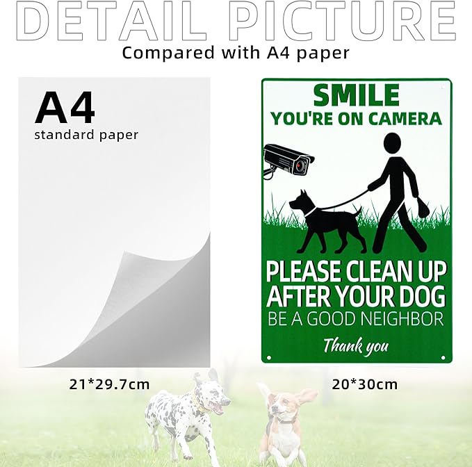 PLEASE CLEAN UP AFTER YOUR DOG Sign Decorative Signs Chic Metal Yard Signs for Outdoor Patio Porch Decor No Pooping Dog Signs for Yard (Color07)