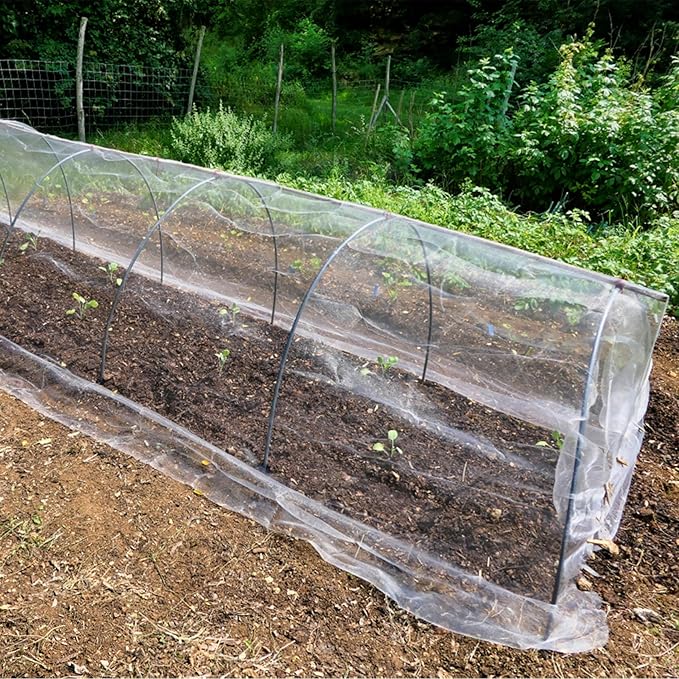 Unves 2 Pack 10 x 25 FT Garden Netting, Mosquito Bird Insect Netting for Garden Protection Vegetable Fruits, Raised Bed Ultra Mesh Plant Covers Protect Plants from Birds Bugs