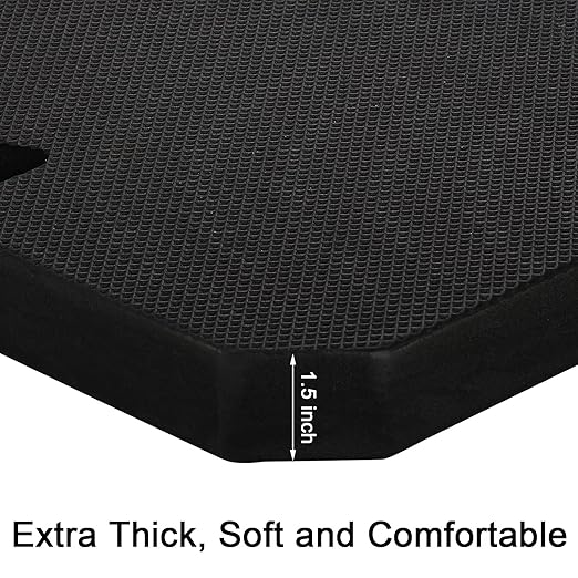 Hacaroa 3 Pack Extra Thick Kneeling Pad, EVA Foam Garden Kneeler Comfortable Knee Pad Cushion for Work, Gardening, Baby Bath, Exercise, Yoga, Water Resistant, Black