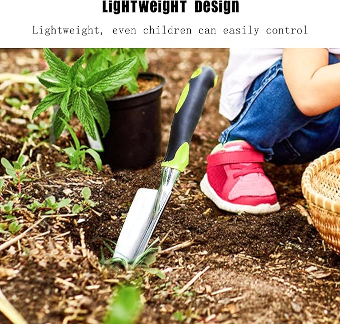Garden Trowel & Hand Wide Shovel Pointed with Soft Rubberized Non-Slip Ergonomic Handle for Planting, Transplanting, Weeding, Moving and Smoothing Soil - Gardening Gift (Style 1)