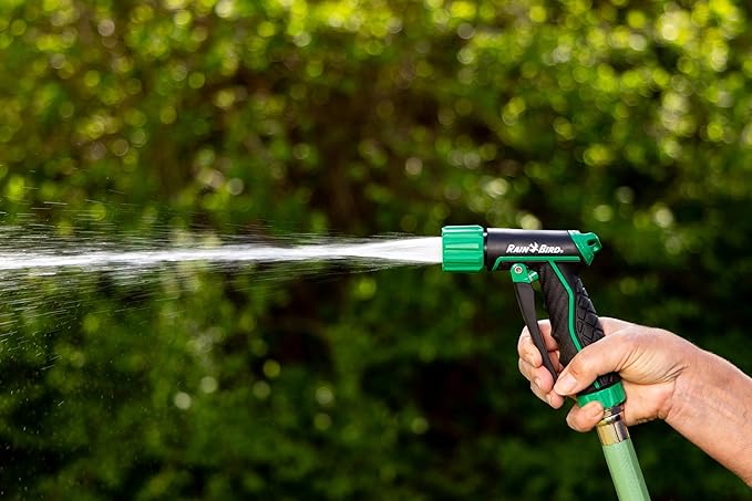 Rain Bird TRNZLADJFT Pistol Grip Front Trigger Garden Hose Nozzle, Carbon Fiber Texture, Adjustable Spray Patterns
