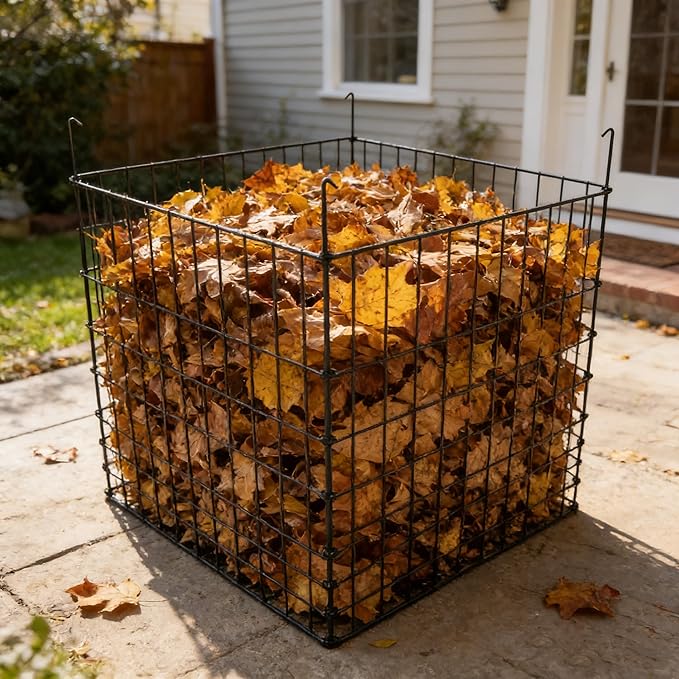 Garden Wire Compost Bin 30x30x24 inches, Green, Garden Bed Fencing