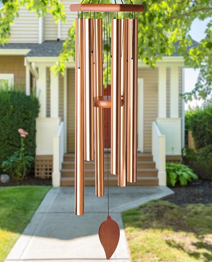 Sympathy Wind Chimes for Outside Deep Tone, Memorial Loss of a Loved, Large Wind Chimes with 6 Thicken Tubes & Hook, Outdoor Gifts Mother, Garden Decor (45IN Gold)